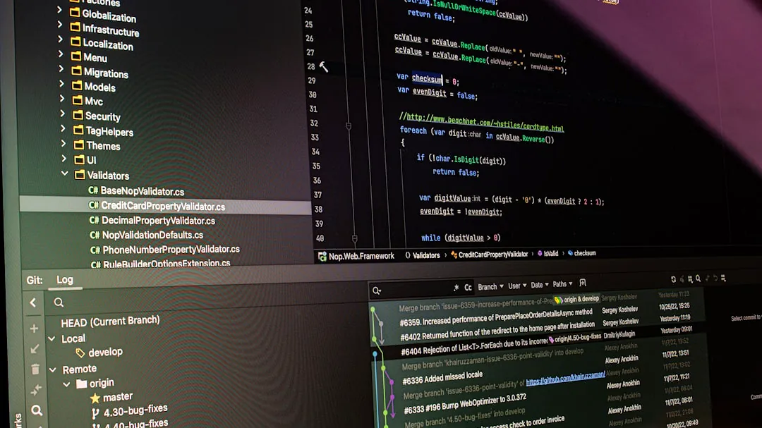 Computer screen displaying lines of code