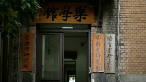 black and white kanji text wall decor